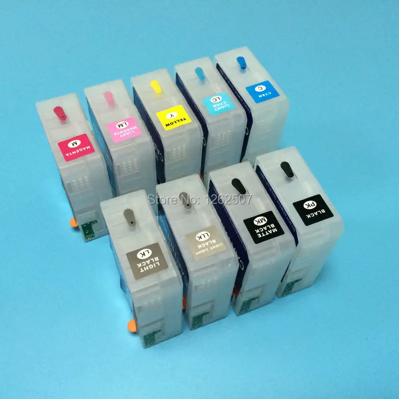 3880 For Epson T5801-T5809 80ml x 9colors Refillable ink cartridge for printer with chip sensor | Компьютеры и офис