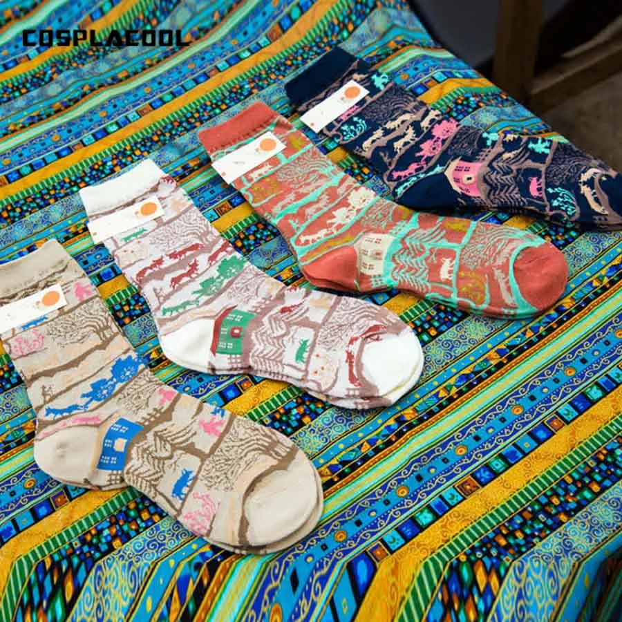 [COSPLACOOL] Модные женские носки модные хлопковые красочные во французском стиле 2017