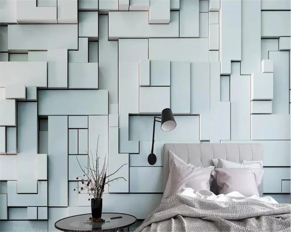 beibehang Custom large wallpaper simple 3D stereo abstract papel de parede Nordic fresh background wall geometry block wallpaper beibehang Custom large wallpaper simple 3D stereo abstract papel de parede Nordic fresh background wall geometry block wallpaper