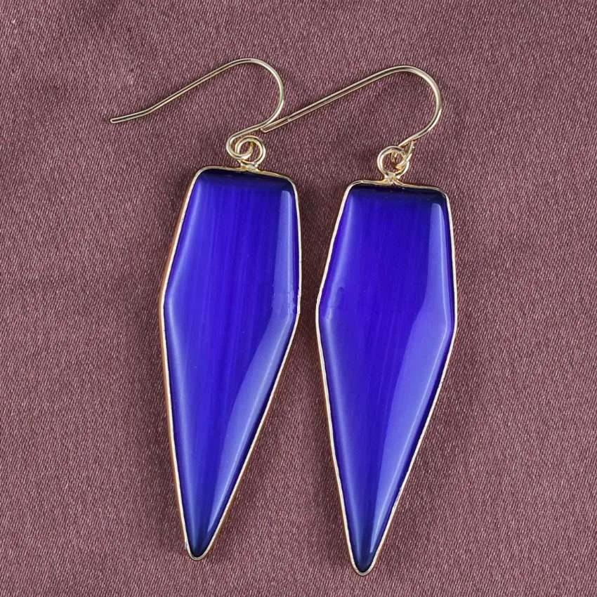 

Массивные геометрические длинные серьги-подвески из натурального камня, модные ювелирные изделия для женщин, оптовая продажа