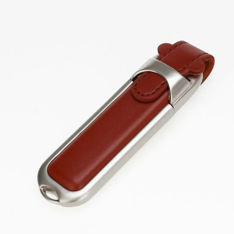 USB 2.0 Металлический кожаный флеш-накопитель 32 Гб 64 Гб 128 ГБ Usb флэш-накопитель 4 ГБ 8 ГБ 16 ГБ черная карта памяти брелок Usb 2,0 Thumbdrives - Цвет: USB 2.0