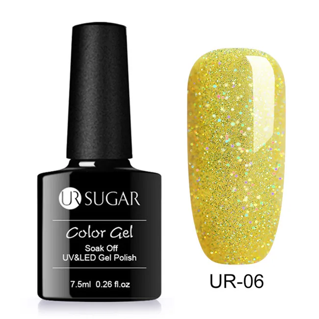 Rainbow 06 Ur Sugar, 3 цвета, меняющий температуру, Гель-лак для ногтей, Радужный голографический термальный замачиваемый УФ-Гель-лак, 7,5 мл, дизайн ногтей - Цвет: Rainbow 06