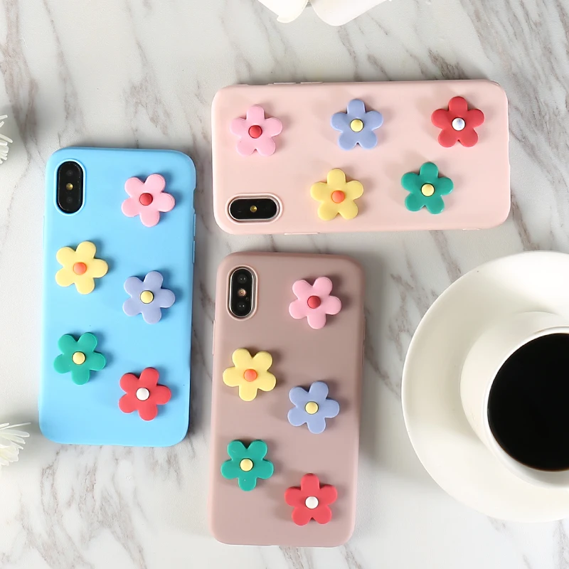 11 Colors DIY Flowers Phone Cases For iPhone X XR XS Max 5 5S SE 6 6S Plus Soft Tpu 7 8 Pro 6.5Inch |
