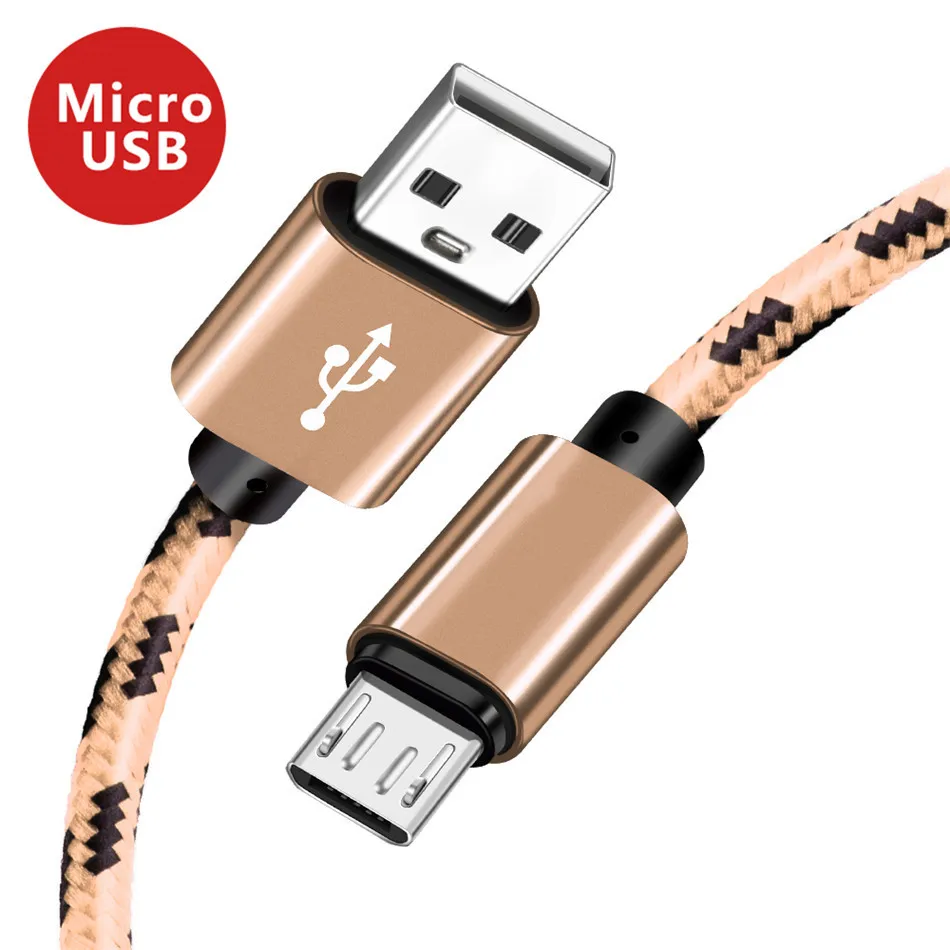 Кабель Micro USB, быстрое зарядное устройство 3,0, быстрая зарядка, кабель для мобильного телефона, кабель для зарядного устройства Microusb, провод для xiaomi, samsung, huawei, lg, android - Цвет: Gold
