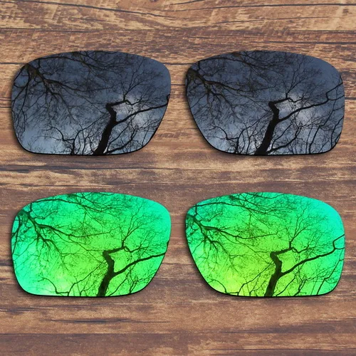 Black and Green ToughAsNails поляризованные Сменные линзы для солнцезащитных очков Окли Холбрук-несколько вариантов - Цвет линз: Black and Green