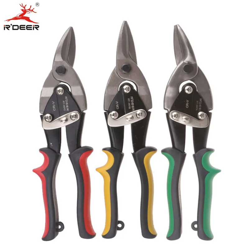 

RDEER 10" Aviation Snips Chrome Vanadium Scissors For Cut Cold Rolled Plate Stainless Steel Hand Tool 1pc