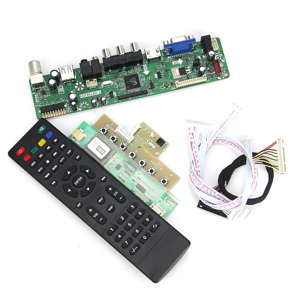 

T.VST59.03 LCD/LED Controller Driver Board For LT141X7-124 L141X1 (TV+HDMI+VGA+CVBS+USB) LVDS Reuse Laptop 1024x768