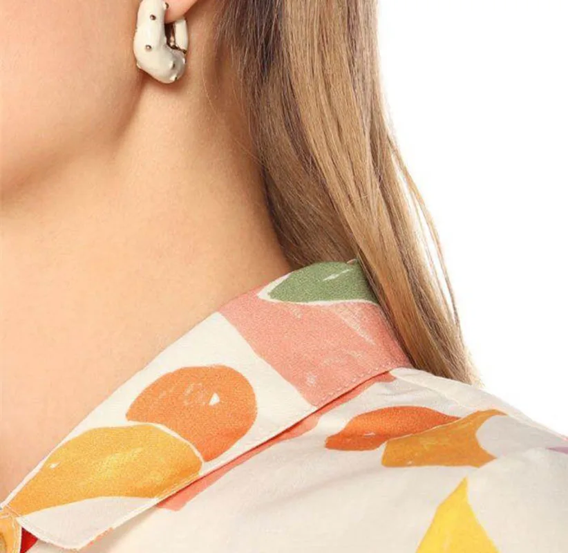 2019 модные эмалированные толстые серьги-кольца для женщин с латунными полыми