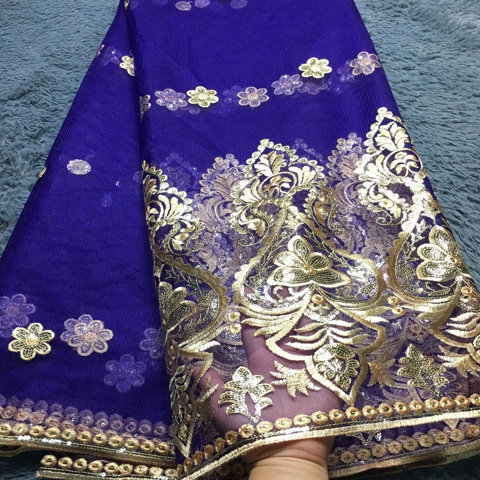 Multi Color African George Lace Fabric With Sequin Nigerian Wrapper High Quality For Dress A5 | Дом и сад