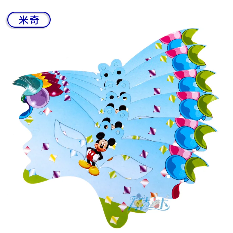 High Quality 12pcs/set Cute Mickey Minnie Mouse Mermaid Ariel Thomas paper mask for Kids Birthday Party Decoration | Дом и сад
