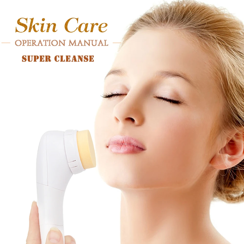 Новая звуковая вибрация Очищающая щетка для лица Водонепроницаемый