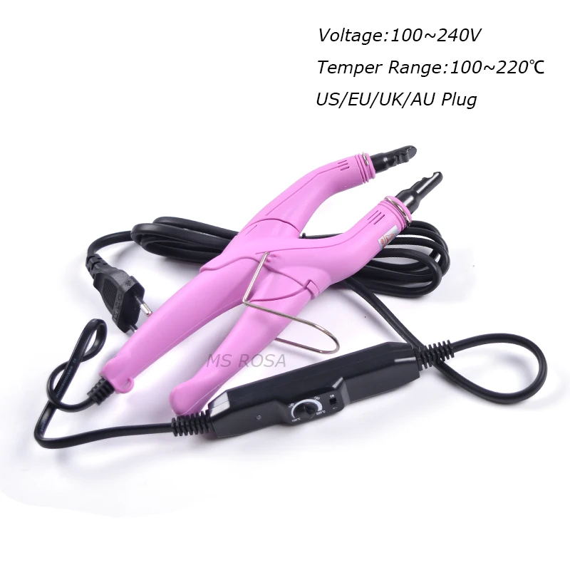 Волос настои 25 Вт ЕС Plug Выдвижения волос сплавливания синтетические гладить расширение машина Химическое наращивание волос Fusion разъем Утюг зажим
