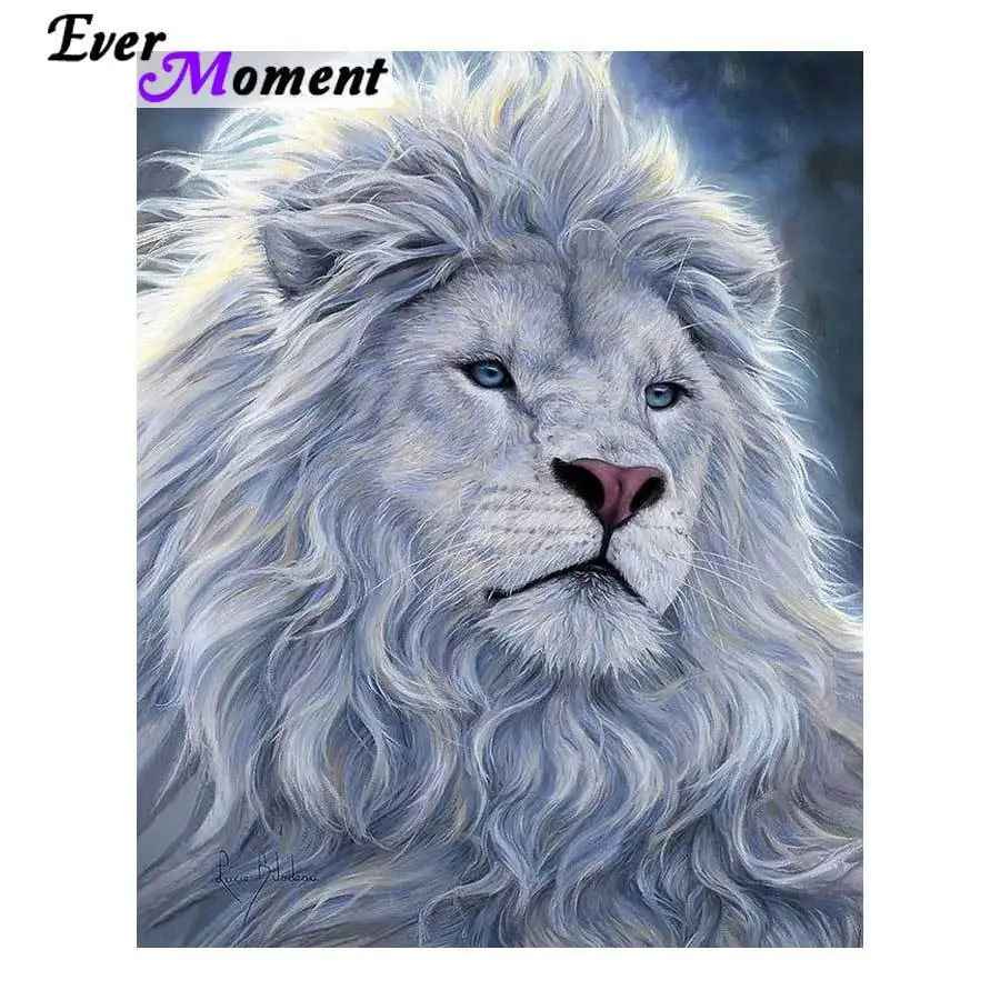 Картина с бриллиантами Ever Moment полный набор для вышивки белыми львами украшение