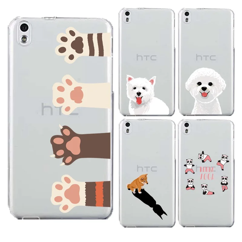 Мягкий прозрачный чехол для телефона из ТПУ с изображением лисы HTC D820 M8 M9 A9 панды