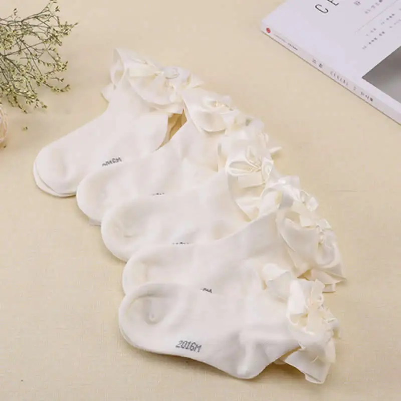 Детские хлопковые кружевные носки принцессы для девочек пинетки новорожденных