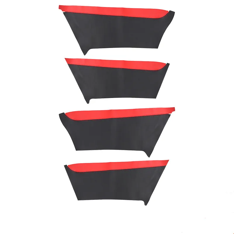 black red Автомобильный Стекло Лифт подлокотник декоративные кожаный чехол Межкомнатная дверь панели ПУ Накладка для Honda Civic автомобильные аксессуары - Название цвета: black red