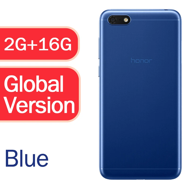 Blue Оригинальная глобальная версия Honor 7S MT6739 четырехъядерный 13 МП камера заднего вида 3020 мАч батарея 5,4" 18:9 экран 2 Гб 16 Гб Смартфон - Цвет: Blue