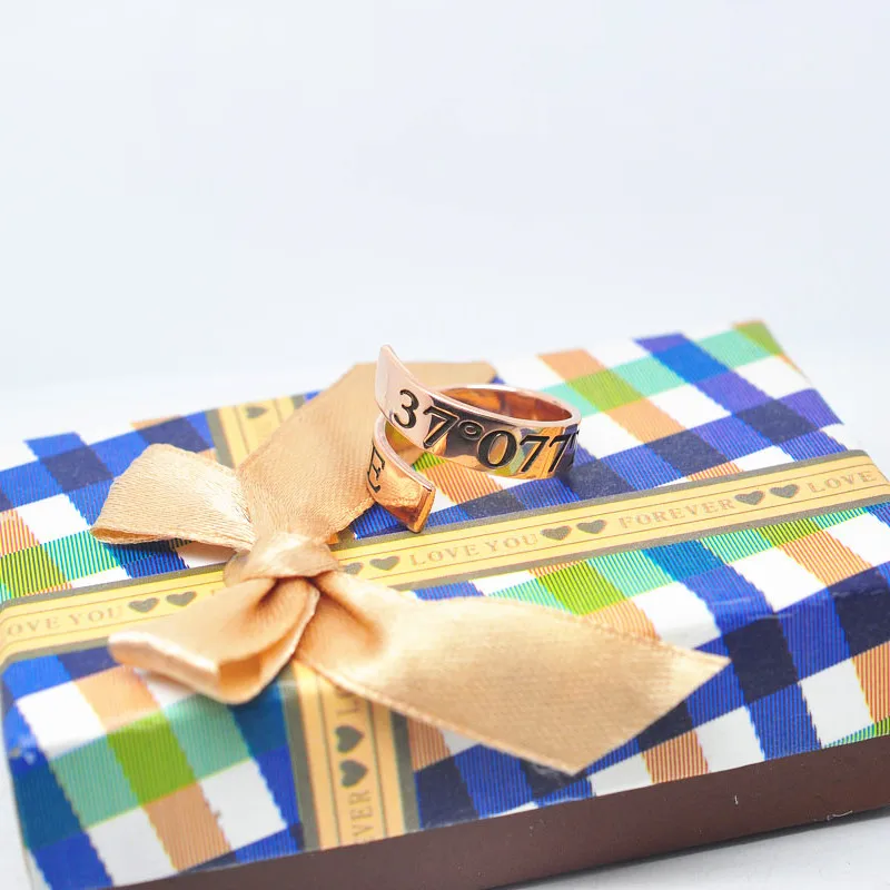 Регулируемое спиральное гравированное кольцо персонализированная фотография