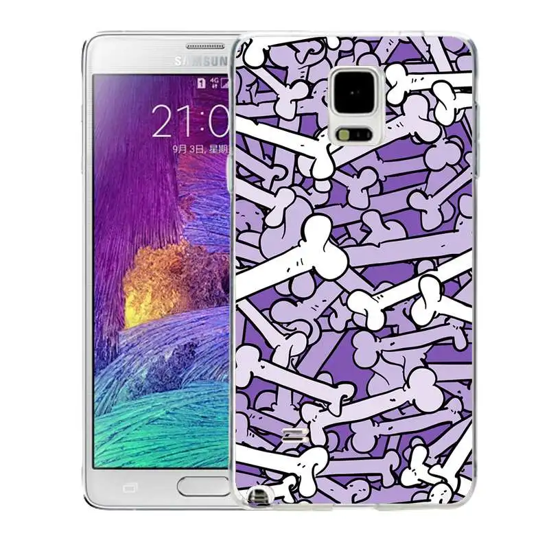 QMSWEI TPU Soft Phone Case For samsung Note5 S8 s6 s7 edge s4 s5 s3 C5 C9 note3 note4 S9plus Stitch Bone Dog Silicone Cover |