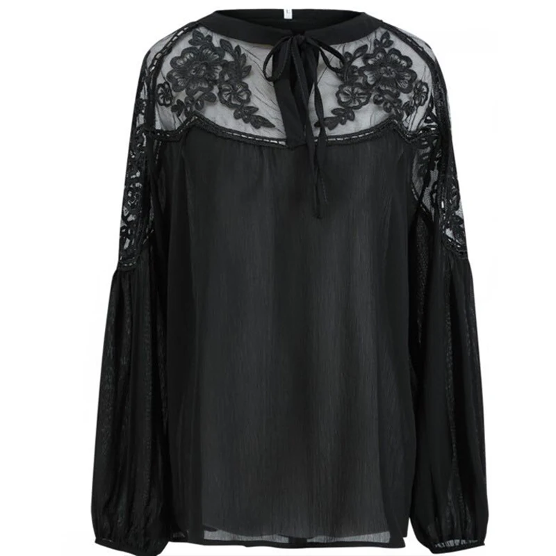 Blusas mujer de moda женские шифоновые рубашки кружевные праздничные женские летние блузки Топы с длинными рукавами