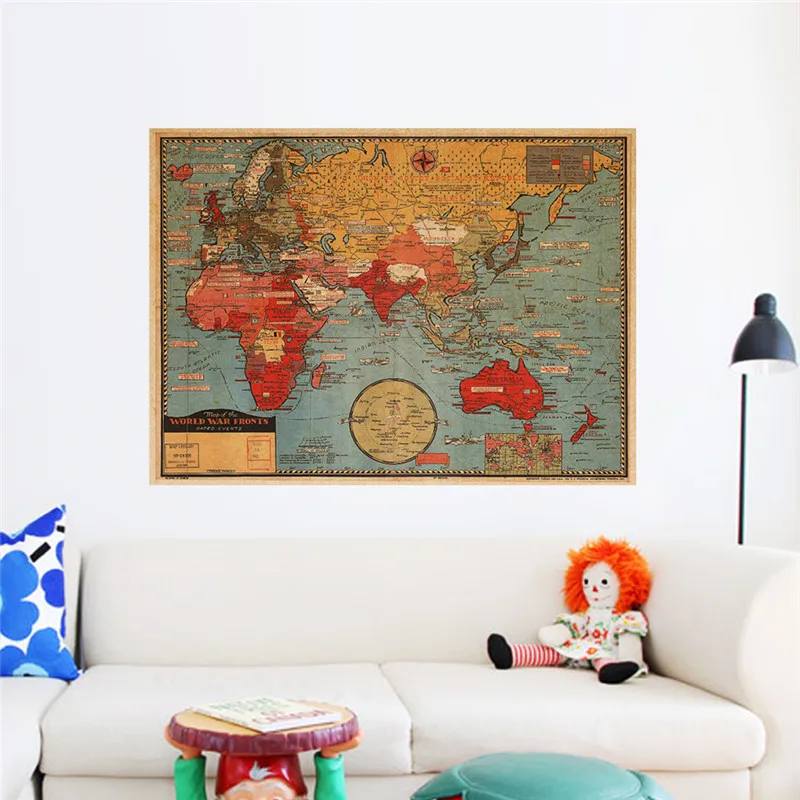 Conquer the world Плакат-карта Переводные картинки для спальни офиса кафе дома