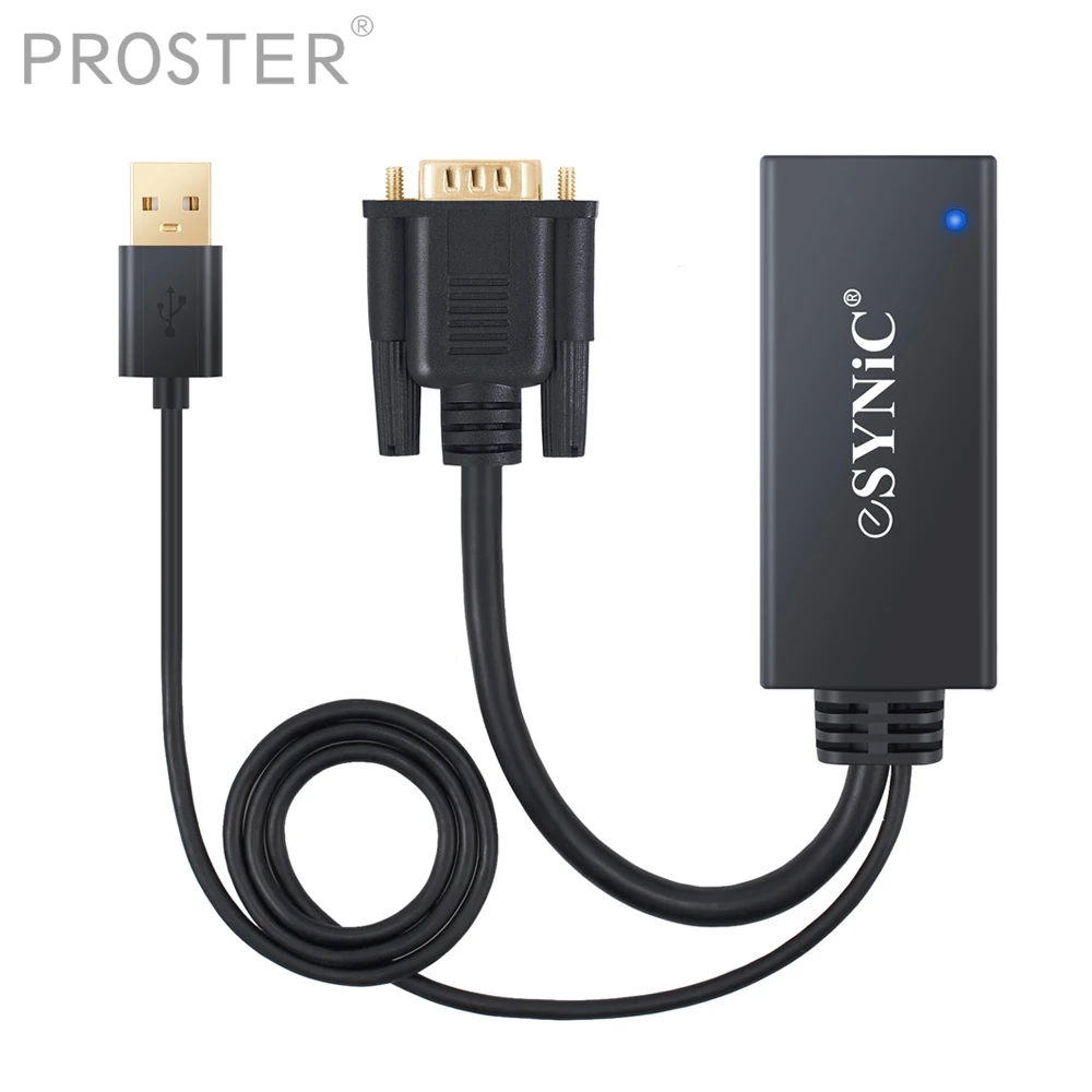 Proster преобразователь из VGA в HDMI адаптер 1080P USB мощность аудио VGA HDMI Женский адаптер с кабелем для ПК HDTV проектор