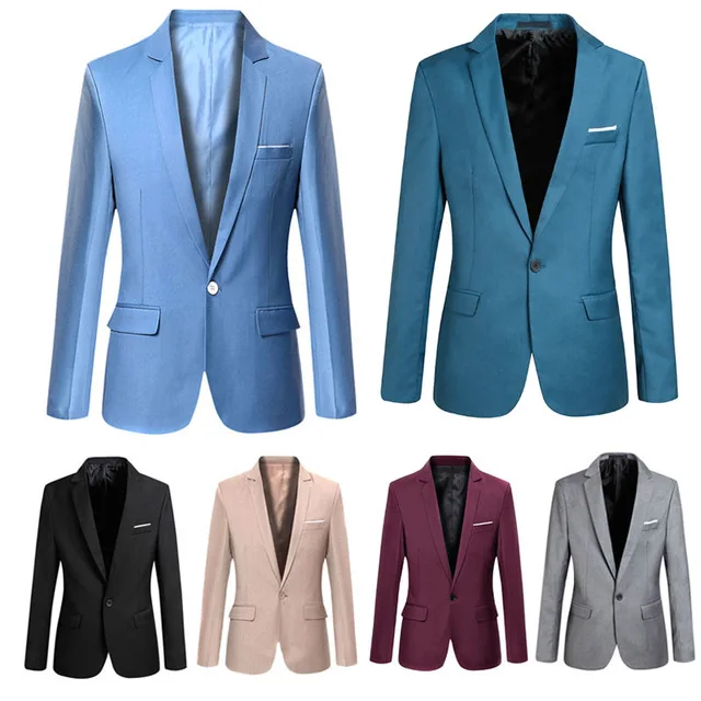 Разноцветный Для мужчин Slim Fit Блейзер Повседневное офисные красавцы куртка