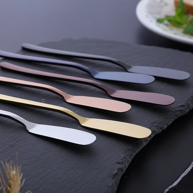 Colorful Butter Knife Jam Stainless Steel Cake Cream Smoother Frosting Spreader Pastry Spatula Christmas 6pcs |