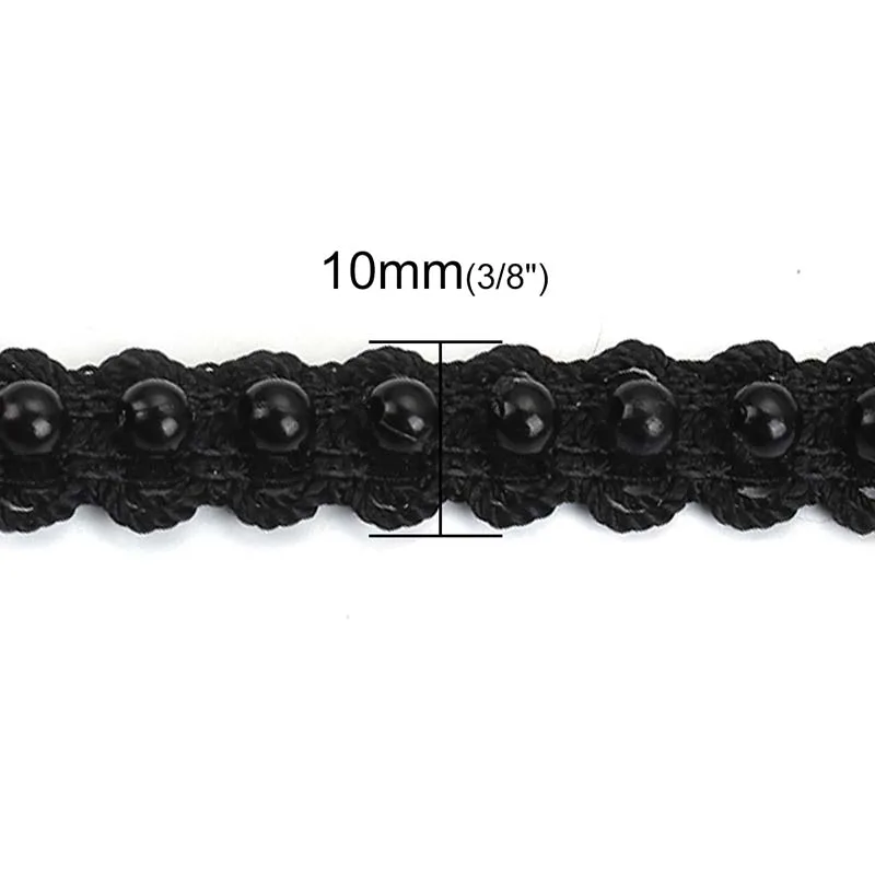 Полиэстер Кружевной Отделкой имитация жемчуга шарик серебряного цвета цепочка