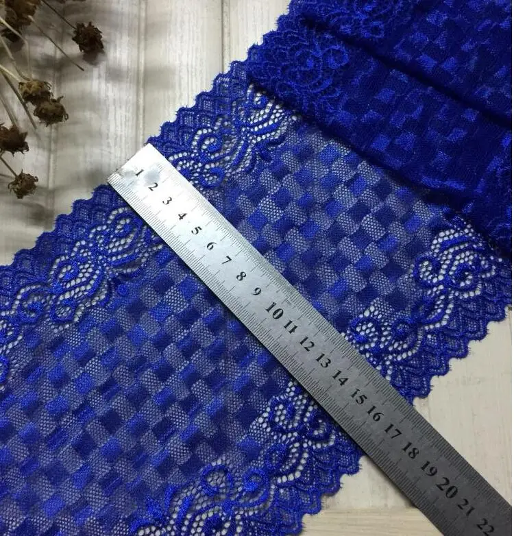 1 метр нейлон спандекс роскошные королевские синие кружевные эластичные обрезки