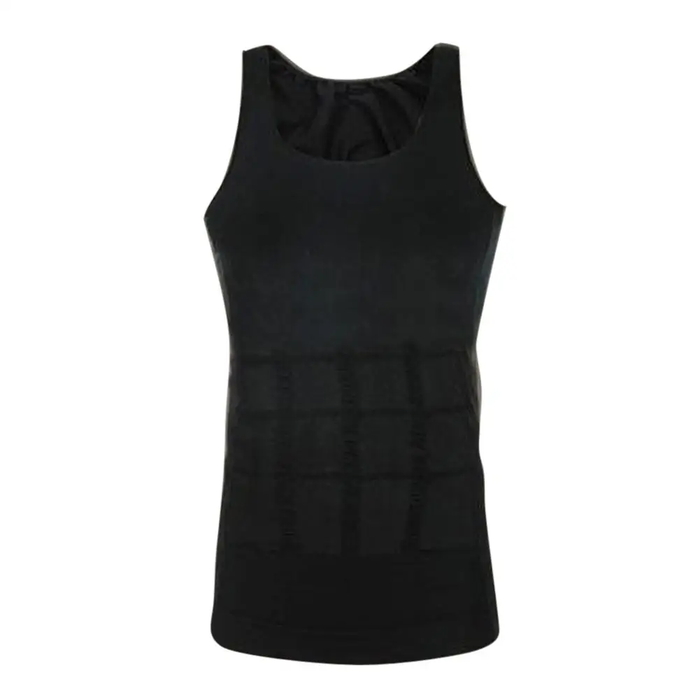 Men Undershirt Tight Slimming Body Shapewear Vest Shirt Abs Abdomen Slim Tummy Belly Shaper Underwear - Цвет: Black