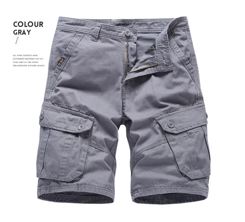 New Men Cargo Shorts Casual Loose Short Pants Camouflage Military Summer Style Knee Length Short Plus Size 38
