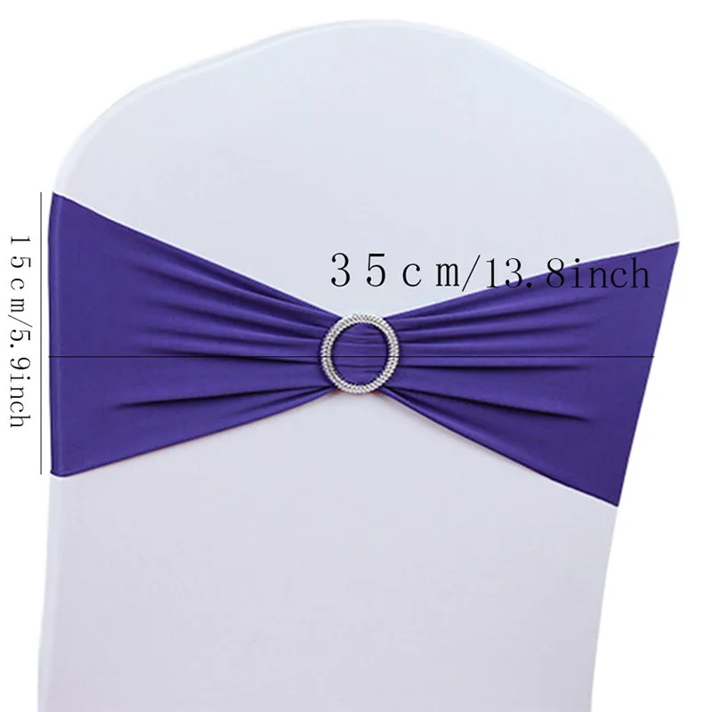 

Stretch Wedding Events Patry Chair Cover Band With Buckle Slider Sashes Bow Decorations Chair Sashes Bow Cover chair sashes