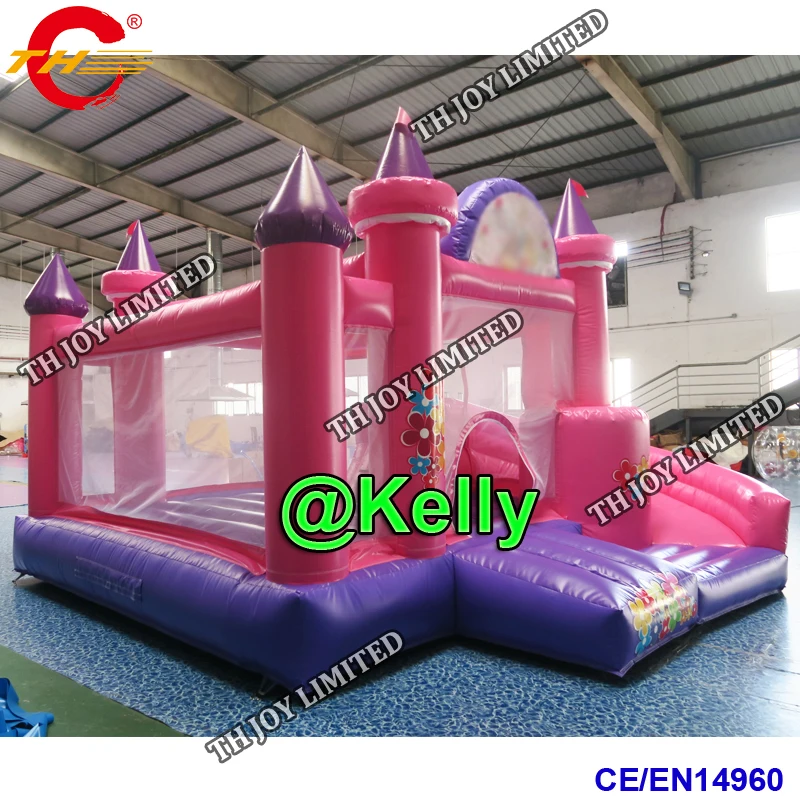free door shipping pink inflatable bouncy castle with slide for sale bounce house jumping | Игрушки и хобби