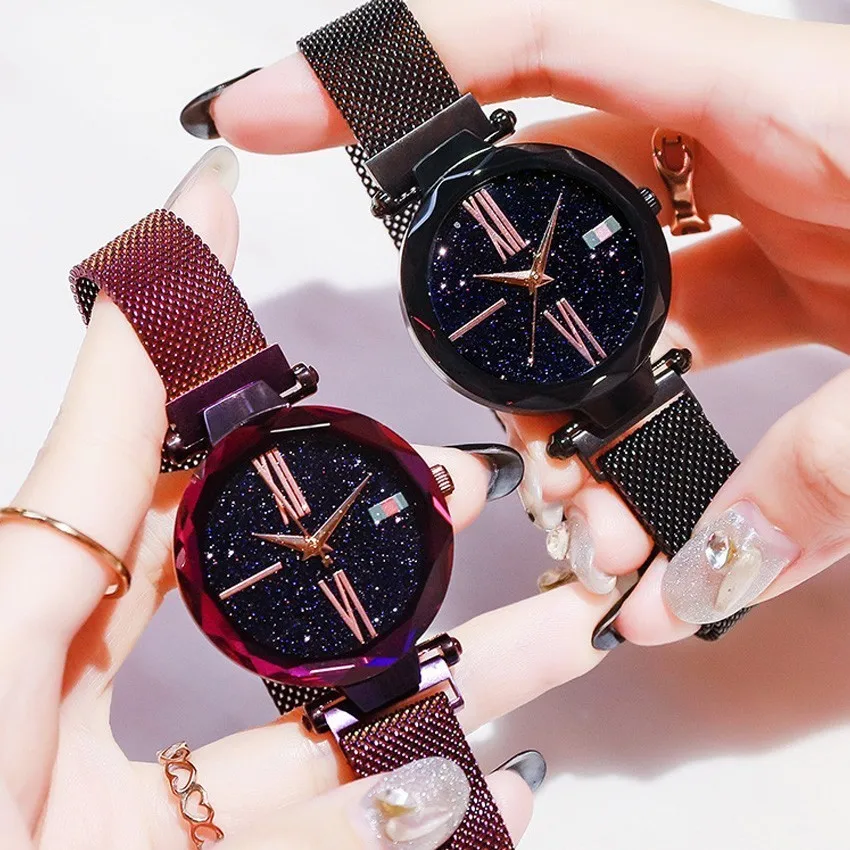 Роскошные Брендовые женские часы с бриллиантовым циферблатом звездного неба