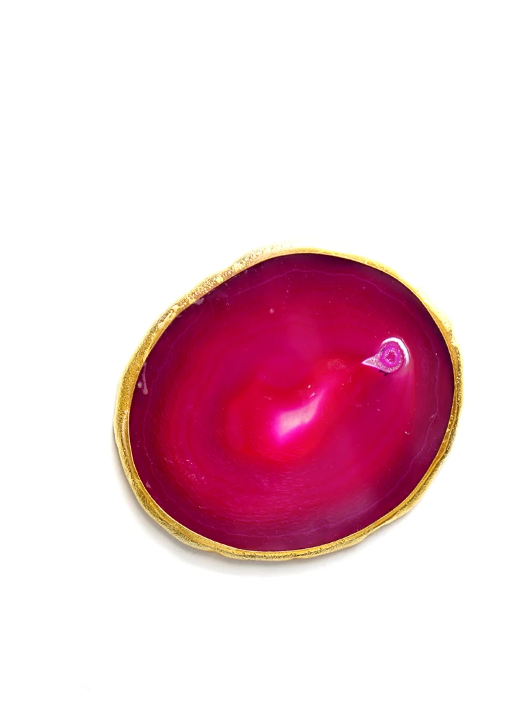 

Beautiful Natural Agate Coasters Japan Style Golden Rim Pot/Bowl Holders Heat Resistant Mats Placemats Tea Accessories