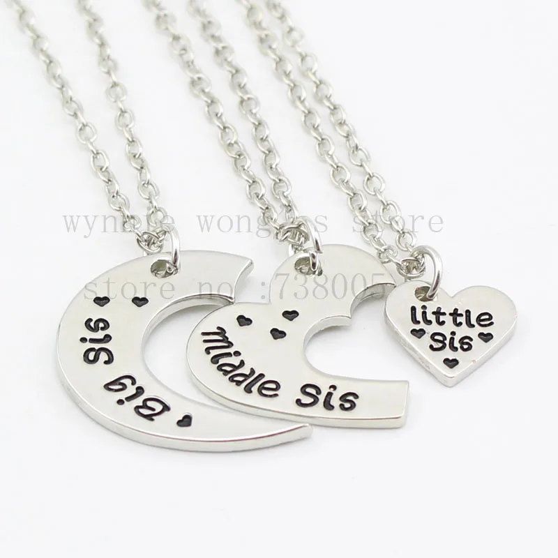 Комплект из колье и подвески ожерелье 3 предметов с большим Φ Lil Sis ручная работа