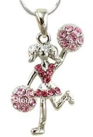 Hot sellfree shipping 5 pcs a lot rhodium cheering girl pendant necklace | Украшения и аксессуары