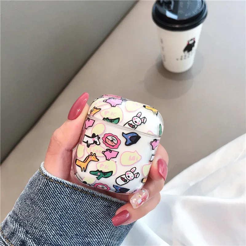 Мультфильм Airpods чехол для airpods роскошный защитный жесткий прозрачный