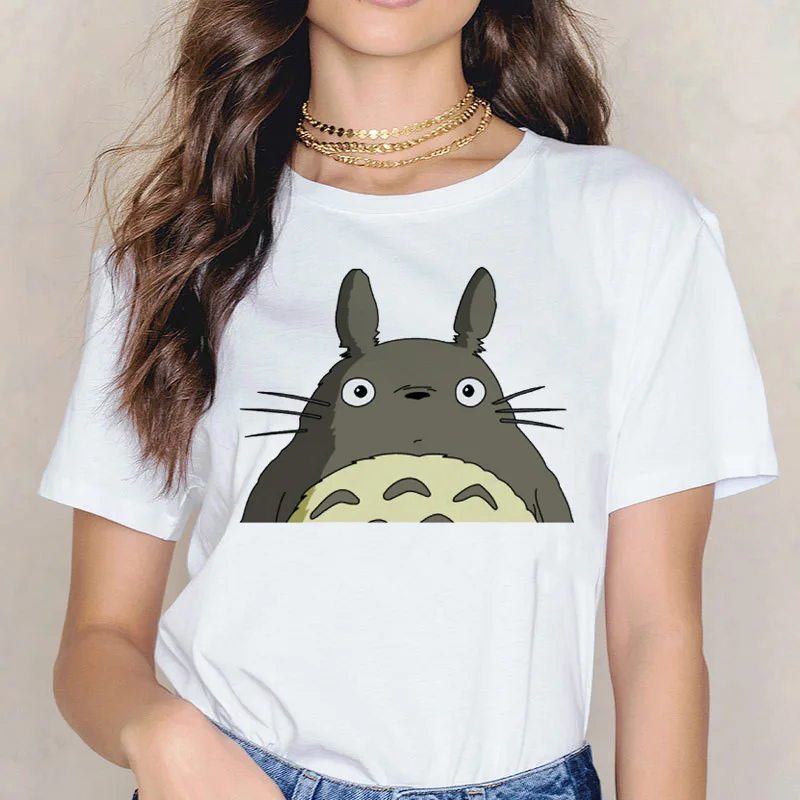 Футболка Totoro Spirit Out Хаяо Миядзаки из мультфильма Studio Ghibli femme женская футболка с японским аниме, женская одежда с аниме - Цвет: 3909