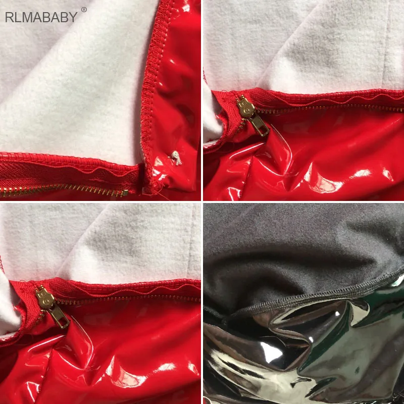 Женские брюки из искусственной кожи rlmaaby черные с высокой талией и пуговицами
