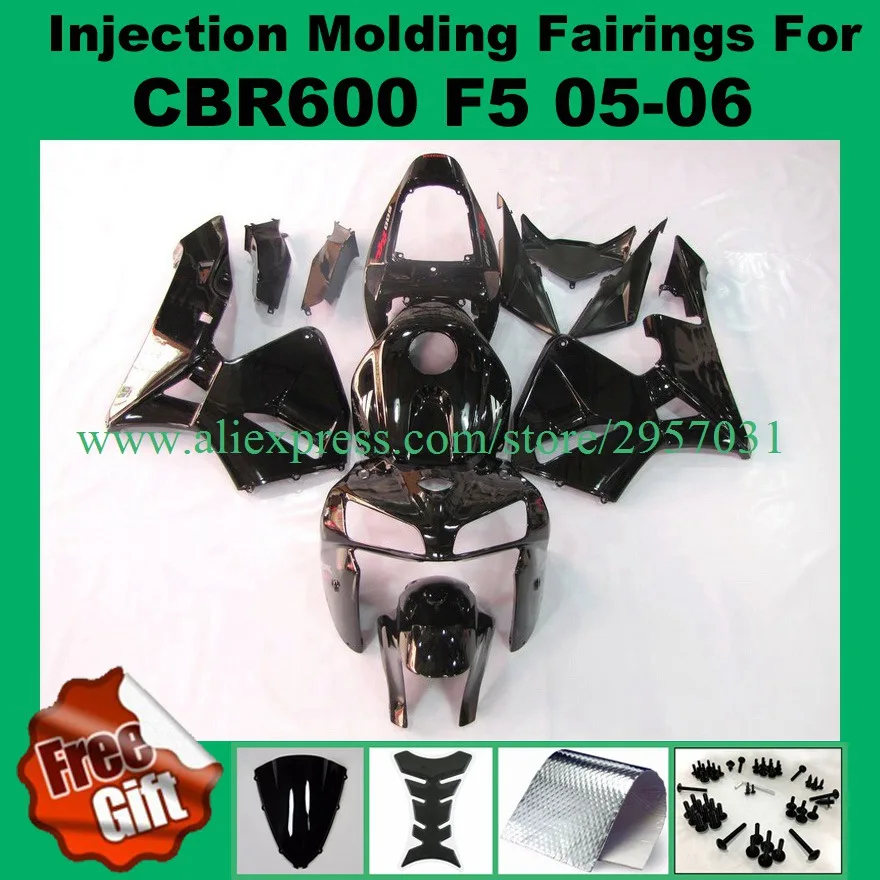 

Free screws+gifts Injection mold Fairing kit for HONDA CBR600RR F5 05 06 2005 2006 CBR600 All Black S344 Fairings set