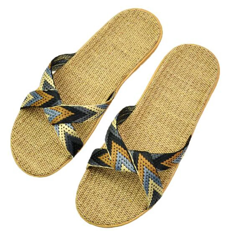 Мужские летние льняные тапочки дизайнерские мужские пляжные шлепанцы сланцы