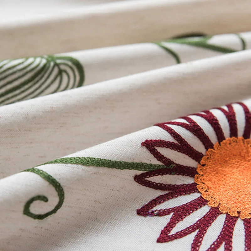 Американский деревенский Подсолнух вышивка занавеска домашний декор тюль для