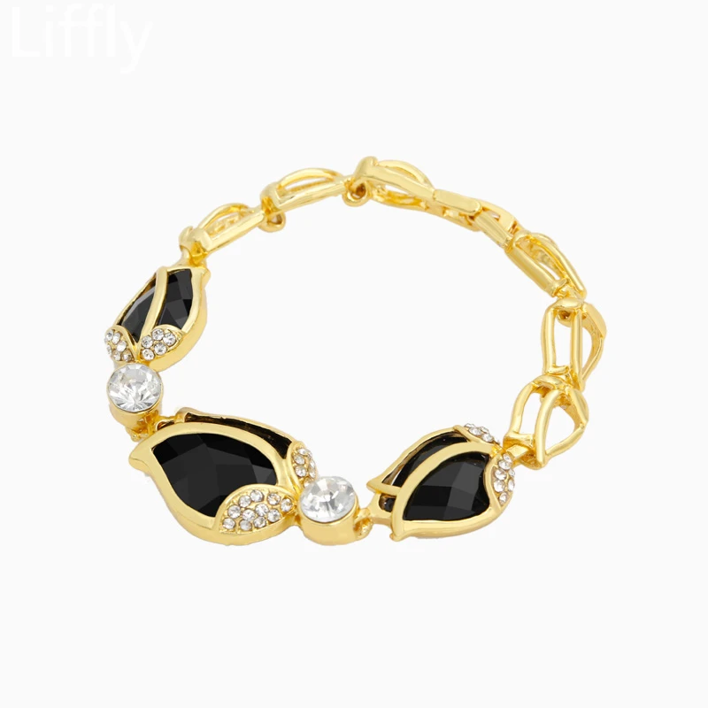 Модные роскошные свадебные 24 Золотые Ювелирные наборы ожерелье браслет серьги