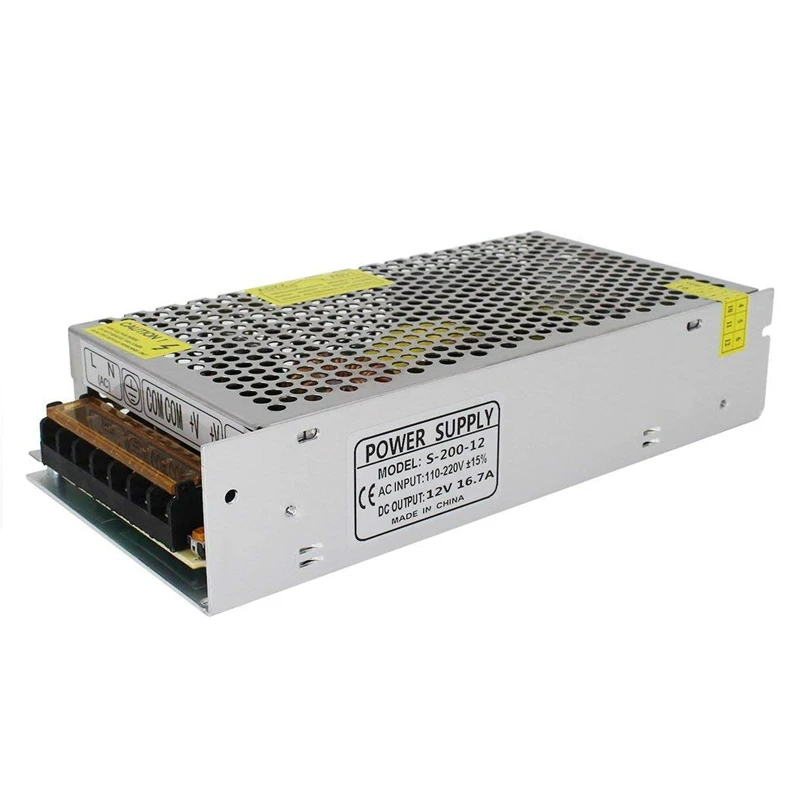 Фото Power Supply Source 12V 16.7A 200W Led Driver For LED Strip Transformer Adapter Switching PowerSupply 12 V Lighting Transformers Лампы и Power Supply Source 12V 16.7A 200W Led Driver For LED Strip Transformer Adapter Switching PowerSupply 12 V Lighting Transformers Лампы и