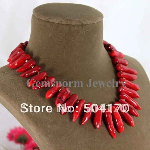 Высококачественное ожерелье из натурального готического красного коралла