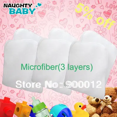 Free Shipping Microfiber Inserts For Reusable Cloth Diapers for Sell-3 layers of microfiber Absorbent Urine 350 Pcs