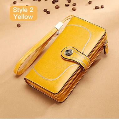 5186 Yellow Женский клатч SENDEFN, удлинённое кожаное портмоне с ремешком, кошелёк на молнии, вмещает iPhone 7, 5162-71 - Цвет: 5186 Yellow