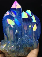591g more colour aura quartz crystal titanium bismuth silicon rainbow cluster trophy